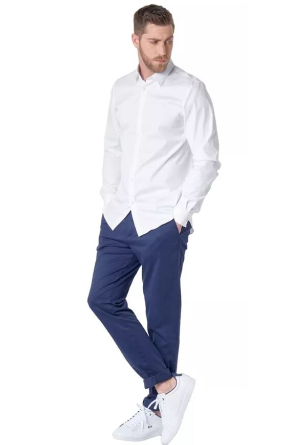 Camisa Social Masculina Manga Longa Branco Jordhan - Imagem 3
