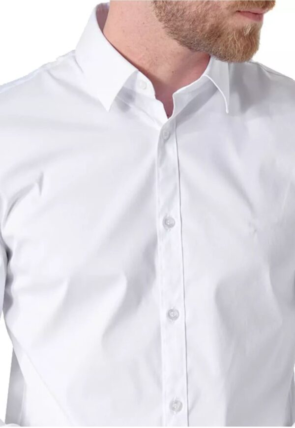 Camisa Social Masculina Manga Longa Branco Jordhan - Imagem 4