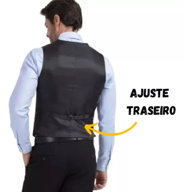 Colete Social Masculino Slim Fit Casual Clássico Oxford Jordhan - Imagem 5