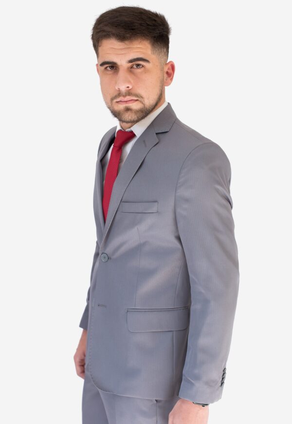 Terno Masculino Slim Cinza Chumbo em Poly Gabardine Jordhan - Imagem 2