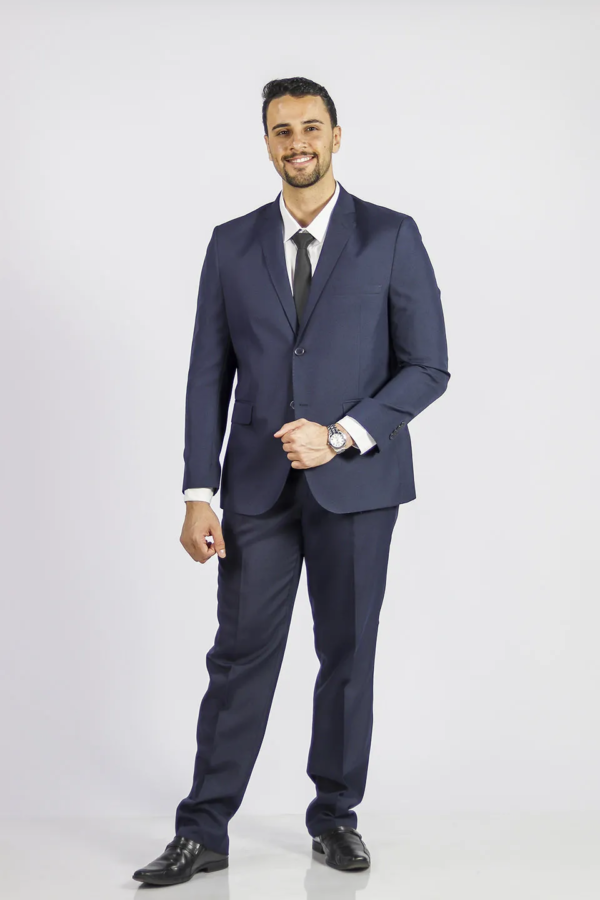Terno Azul Oxford Slim Fit | Inovatore Marinho | Jordhan