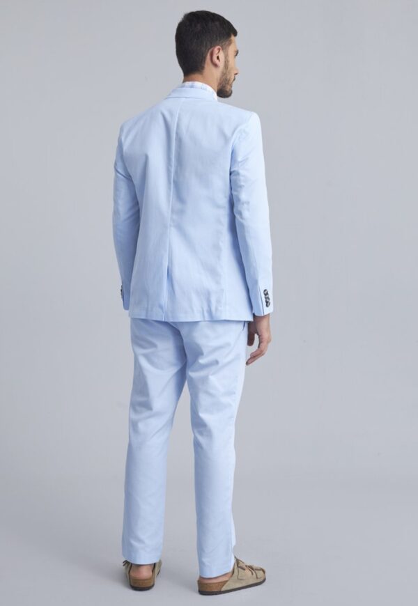 Terno Slim Masculino Gabardine Azul Bebê Jordhan - Imagem 4