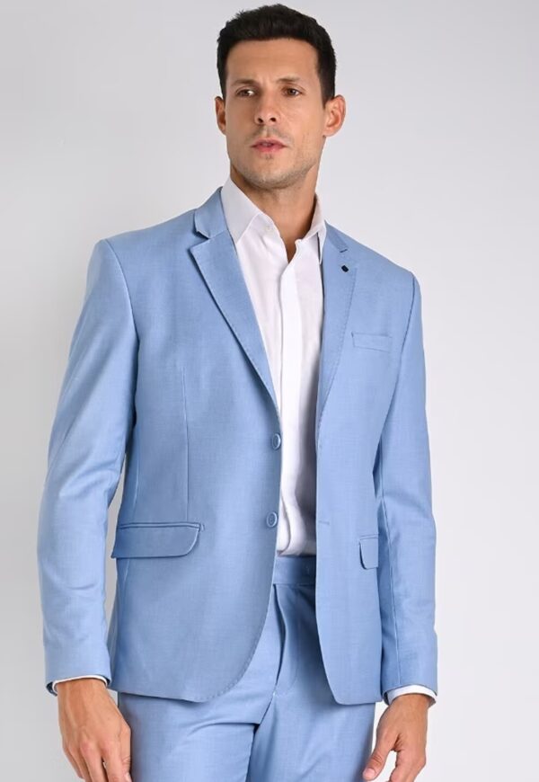 Terno Slim Masculino Gabardine Azul Serenity Jordhan