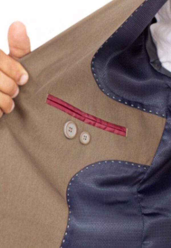 Terno Slim Masculino Gabardine Marrom Jordhan - Imagem 4