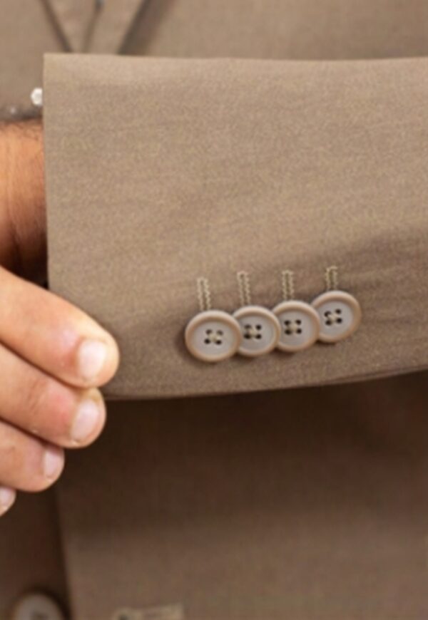 Terno Slim Masculino Gabardine Marrom Jordhan - Imagem 5