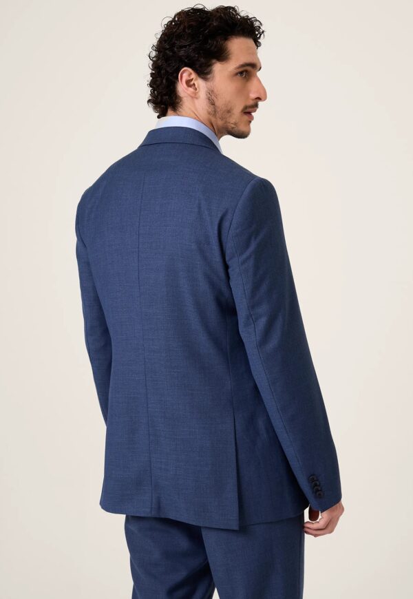 Terno Slim Masculino Micro Mescla Melange Marinho Jordhan - Imagem 3
