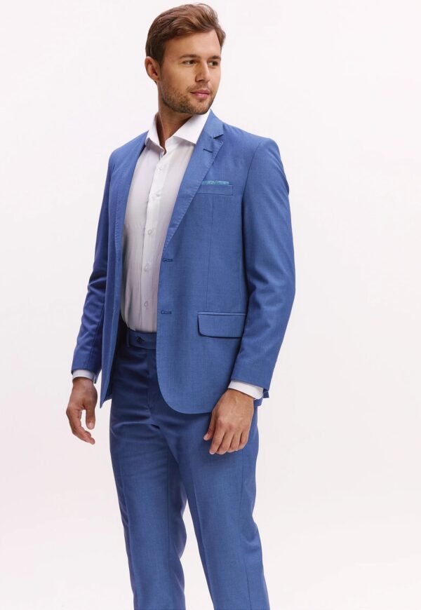 Terno Masculino Slim Poliviscose Denim Azul Claro Jordhan - Imagem 2