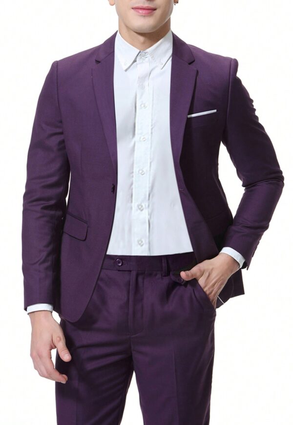Terno Slim Masculino Poliviscose Roxo Jordhan - Imagem 2