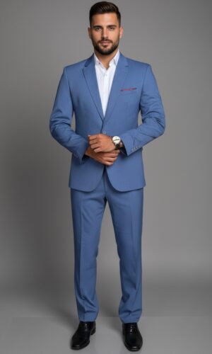 Jordhan Alta Costura Poliviscose | Terno Masculino Premium Virtus Bleu